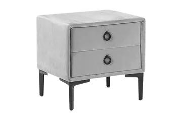 Sezanne Sängbord 44 cm - Sammet/Grå - Möbler - Bord & matgrupp - Avlastningsbord & sidobord - Sängbord & nattduksbord