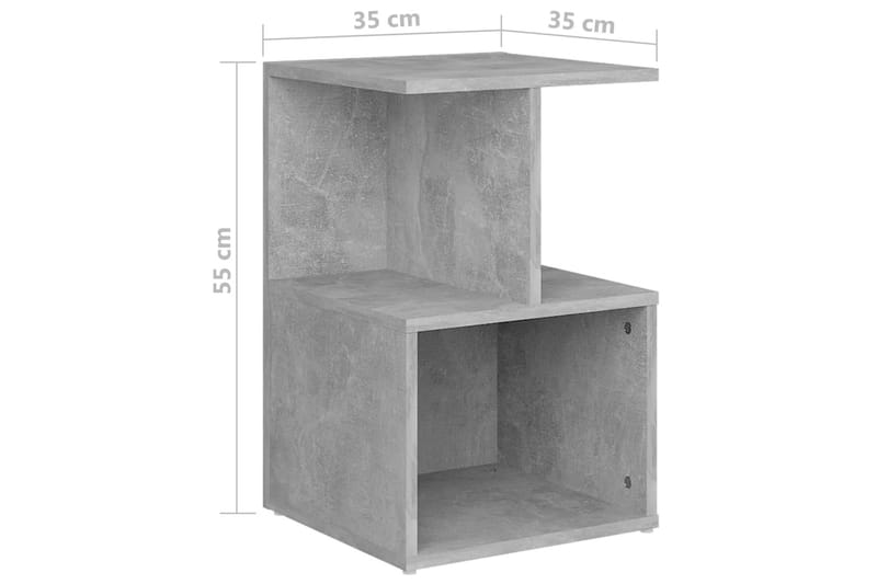Sidoskåp betonggrå 35x35x55 cm spånskiva - Grå - Sängbord & nattduksbord