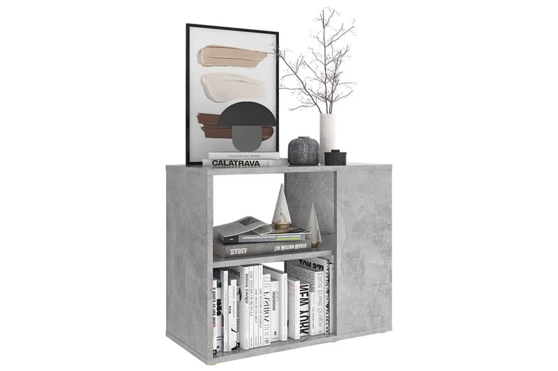 Sidoskåp betonggrå 60x30x50 cm spånskiva - Grå - Sängbord & nattduksbord