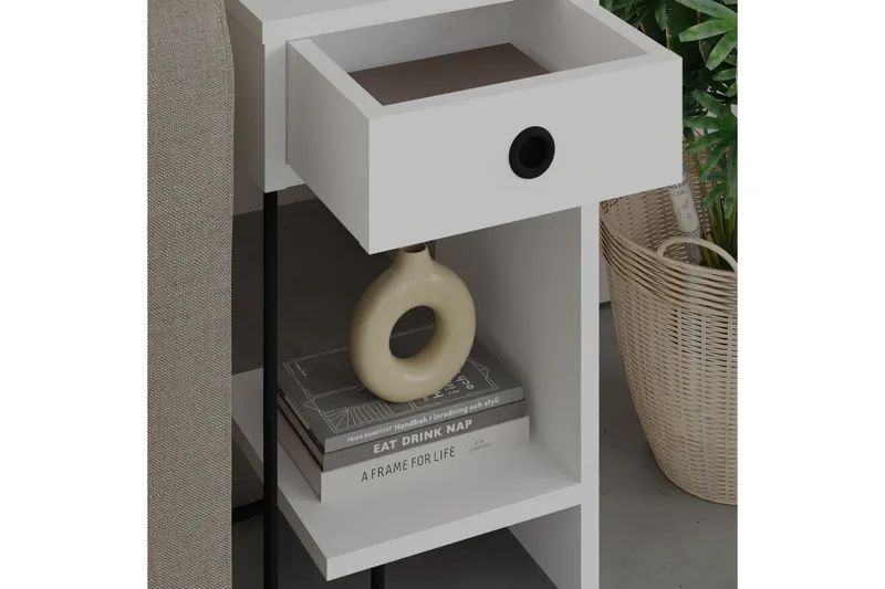 Sirius Sängbord 32x30 cm Vit - Hanah Home - Möbler - Bord & matgrupp - Avlastningsbord & sidobord - Sängbord & nattduksbord