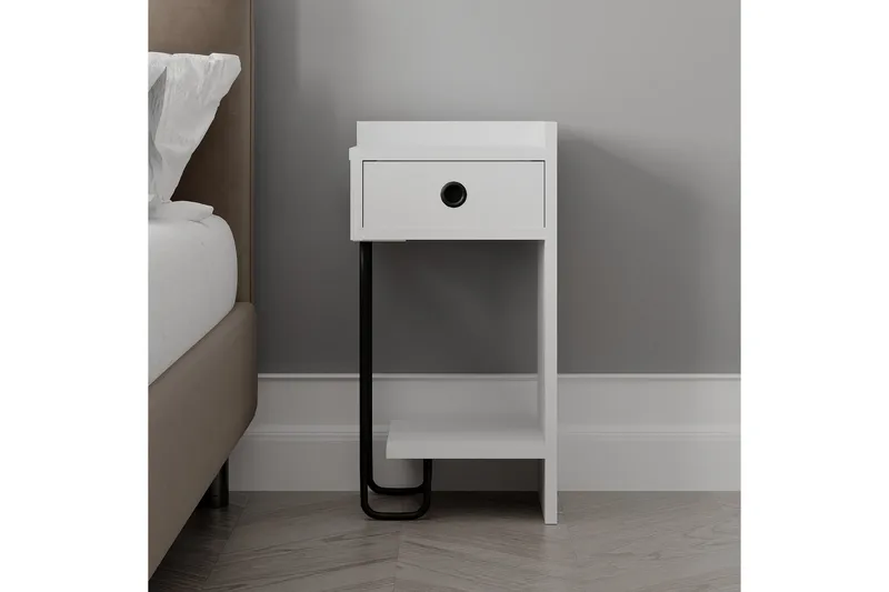 Sirius Sängbord 32x30 cm Vit - Hanah Home - Möbler - Bord & matgrupp - Avlastningsbord & sidobord - Sängbord & nattduksbord