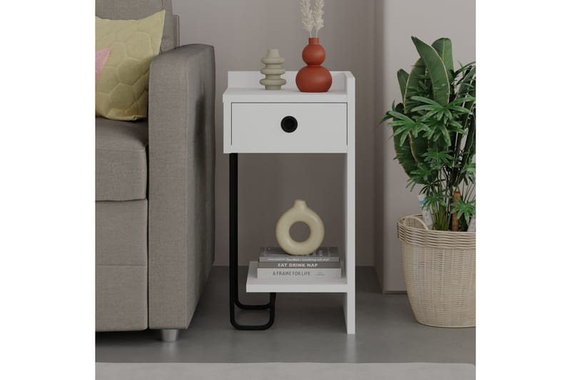 Sirius Sängbord 32x30 cm Vit - Hanah Home - Möbler - Bord & matgrupp - Avlastningsbord & sidobord - Sängbord & nattduksbord