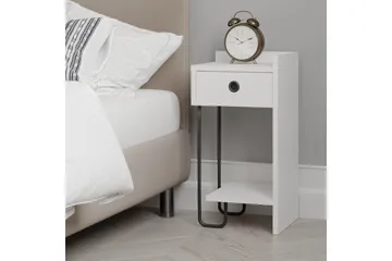 Sirius Sängbord 32x30 cm Vit - Hanah Home - Möbler - Bord & matgrupp - Avlastningsbord & sidobord - Sängbord & nattduksbord