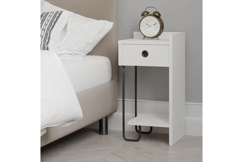 Sirius Sängbord 32x30 cm Vit - Hanah Home - Möbler - Bord & matgrupp - Avlastningsbord & sidobord - Sängbord & nattduksbord