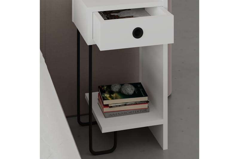 Sirius Sängbord 32x30 cm Vit - Hanah Home - Möbler - Bord & matgrupp - Avlastningsbord & sidobord - Sängbord & nattduksbord