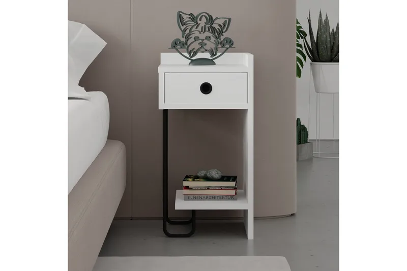 Sirius Sängbord 32x30 cm Vit - Hanah Home - Möbler - Bord & matgrupp - Avlastningsbord & sidobord - Sängbord & nattduksbord