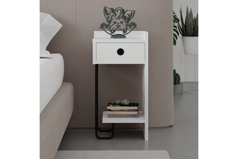 Sirius Sängbord 32x30 cm Vit - Hanah Home - Möbler - Bord & matgrupp - Avlastningsbord & sidobord - Sängbord & nattduksbord