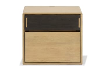 Skagana Vägghängt Sängbord 32x40 cm Vänster Massiv Ek Trä - Brun - Möbler - Bord & matgrupp - Avlastningsbord & sidobord - Sängbord & nattduksbord