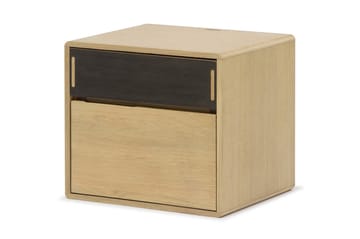 Skagana Vägghängt Sängbord 32x40 cm Vänster Massiv Ek Trä - Brun - Möbler - Bord & matgrupp - Avlastningsbord & sidobord - Sängbord & nattduksbord