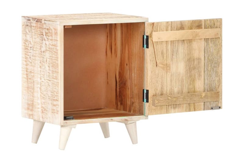 Snidat sängbord 40x30x50 cm massivt akaciaträ - Flerfärgad - Sängbord & nattduksbord