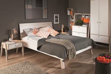 Spot Sängbord 58 cm med Förvaring Låda Natur/Vit - VOX - Möbler - Bord & matgrupp - Avlastningsbord & sidobord - Sängbord & nattduksbord