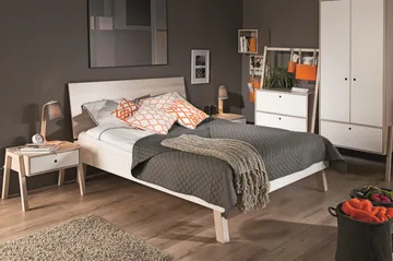 Spot Sängbord 58 cm med Förvaring Låda Natur/Vit - VOX - Möbler - Bord & matgrupp - Avlastningsbord & sidobord - Sängbord & nattduksbord