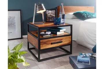Steinbach Sängbord 50 cm med Förvaring Låda + Hylla - Möbler - Bord & matgrupp - Avlastningsbord & sidobord - Sängbord & nattduksbord