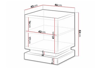 Strontian Sängbord 46 cm med Förvaring och Hyllor i Trä - Svart - Möbler - Bord & matgrupp - Avlastningsbord & sidobord - Sängbord & nattduksbord