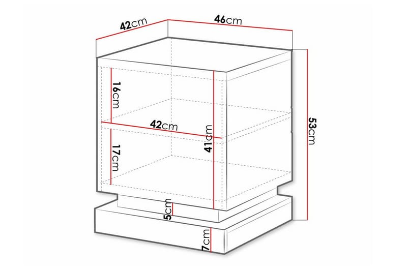 Strontian Sängbord 46 cm med Förvaring och Hyllor i Trä - Svart - Möbler - Bord & matgrupp - Avlastningsbord & sidobord - Sängbord & nattduksbord