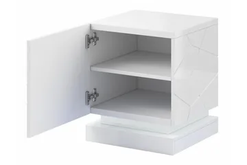 Strontian Sängbord 46 cm med Förvaring och Hyllor i Trä - Svart - Möbler - Bord & matgrupp - Avlastningsbord & sidobord - Sängbord & nattduksbord