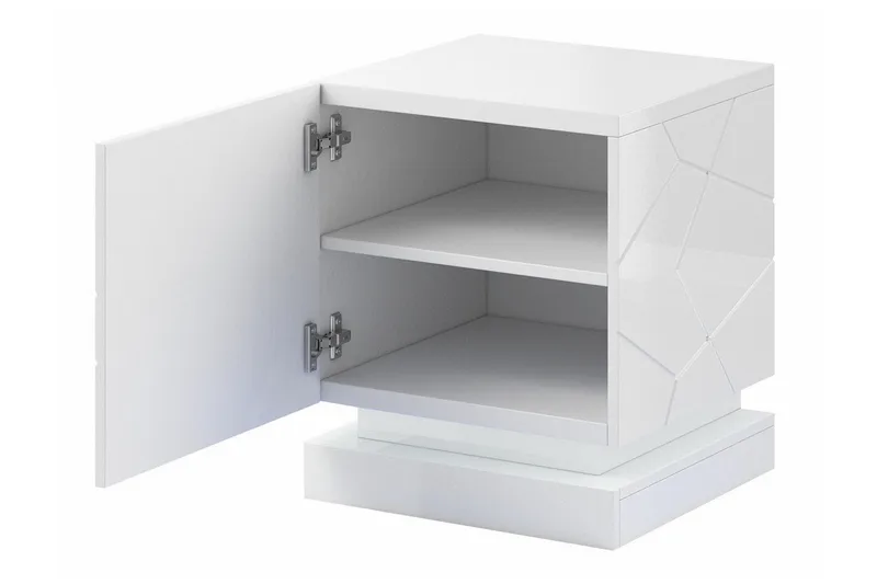Strontian Sängbord 46 cm med Förvaring och Hyllor i Trä - Svart - Möbler - Bord & matgrupp - Avlastningsbord & sidobord - Sängbord & nattduksbord