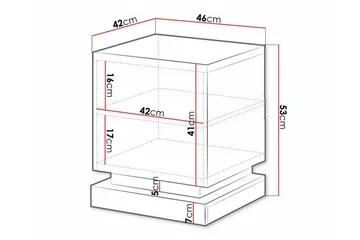 Strontian Sängbord 46 cm med Förvaring och Hyllor i Trä - Svart - Möbler - Bord & matgrupp - Avlastningsbord & sidobord - Sängbord & nattduksbord