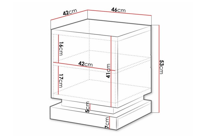 Strontian Sängbord 46 cm med Förvaring och Hyllor i Trä - Vit - Möbler - Bord & matgrupp - Avlastningsbord & sidobord - Sängbord & nattduksbord