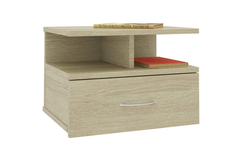 Svävande sängbord 2 st sonoma-ek 40x31x27 cm spånskiva - Brun - Sängbord & nattduksbord