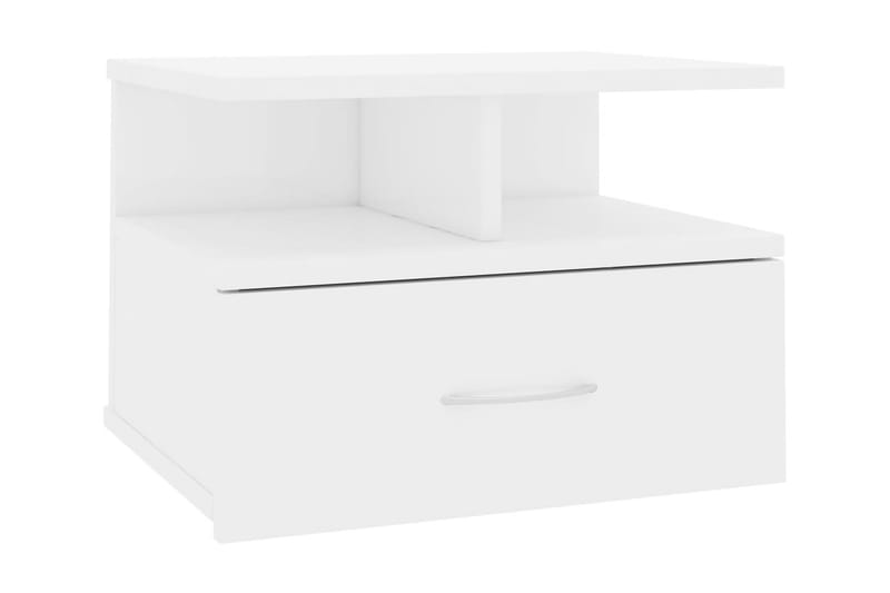 Svävande sängbord vit högglans 40x31x27 cm spånskiva - Vit högglans - Sängbord & nattduksbord
