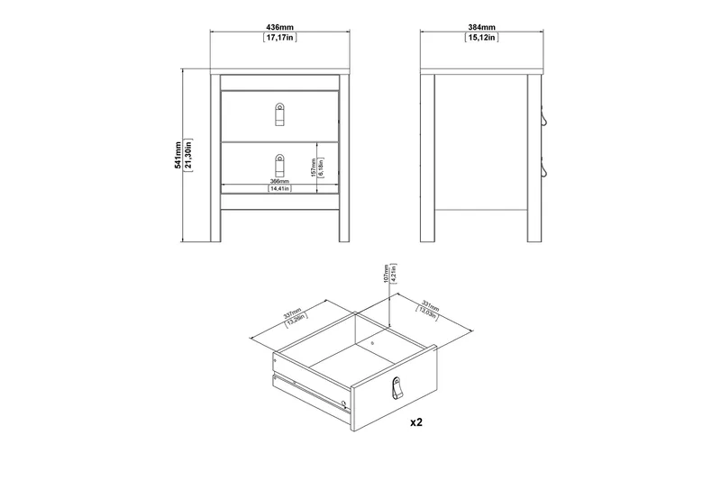 Vallvidera Sängbord 44 cm - Svart - Möbler - Bord & matgrupp - Avlastningsbord & sidobord - Sängbord & nattduksbord