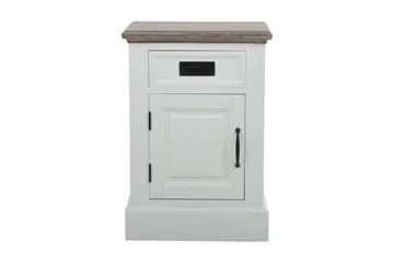 Verdell Sängbord 46 med Förvaring Låda + Skåp - Vit - Möbler - Bord & matgrupp - Avlastningsbord & sidobord - Sängbord & nattduksbord