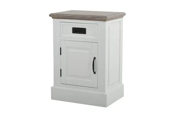 Verdell Sängbord 46 med Förvaring Låda + Skåp - Vit - Möbler - Bord & matgrupp - Avlastningsbord & sidobord - Sängbord & nattduksbord