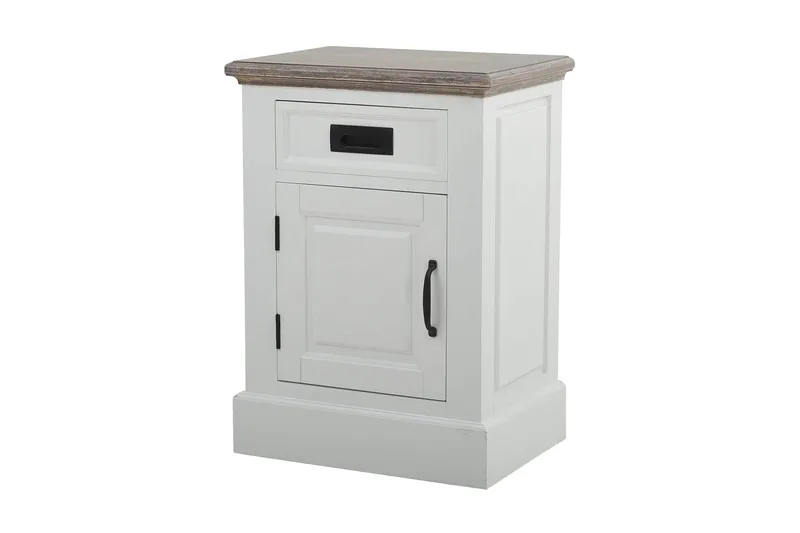 Verdell Sängbord 46 med Förvaring Låda + Skåp - Vit - Möbler - Bord & matgrupp - Avlastningsbord & sidobord - Sängbord & nattduksbord