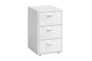 Virginia Sängbord 35 cm med Förvaring 3 Lådor - Extra Vit - Möbler - Bord & matgrupp - Avlastningsbord & sidobord - Sängbord & nattduksbord