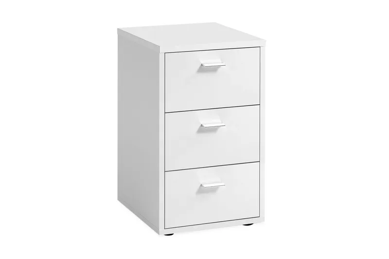 Virginia Sängbord 35 cm med Förvaring 3 Lådor - Extra Vit - Möbler - Bord & matgrupp - Avlastningsbord & sidobord - Sängbord & nattduksbord