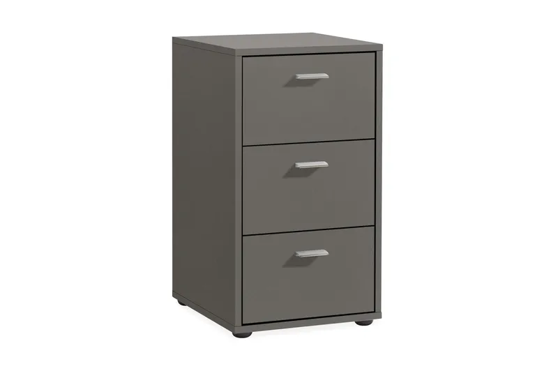 Virginia Sängbord 35 cm med Förvaring 3 Lådor - Grå - Möbler - Bord & matgrupp - Avlastningsbord & sidobord - Sängbord & nattduksbord