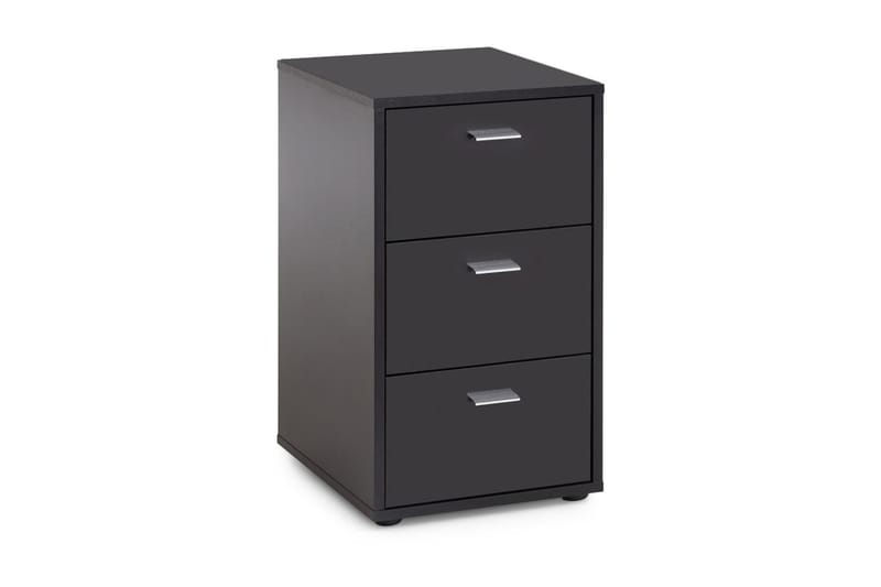 Virginia Sängbord 35 cm med Förvaring 3 Lådor - Grå/Svart - Möbler - Bord & matgrupp - Avlastningsbord & sidobord - Sängbord & nattduksbord