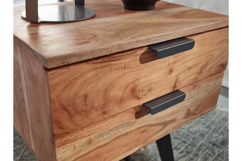Willowdale Sängbord 47 cm - Brun/Svart - Möbler - Bord & matgrupp - Avlastningsbord & sidobord - Sängbord & nattduksbord