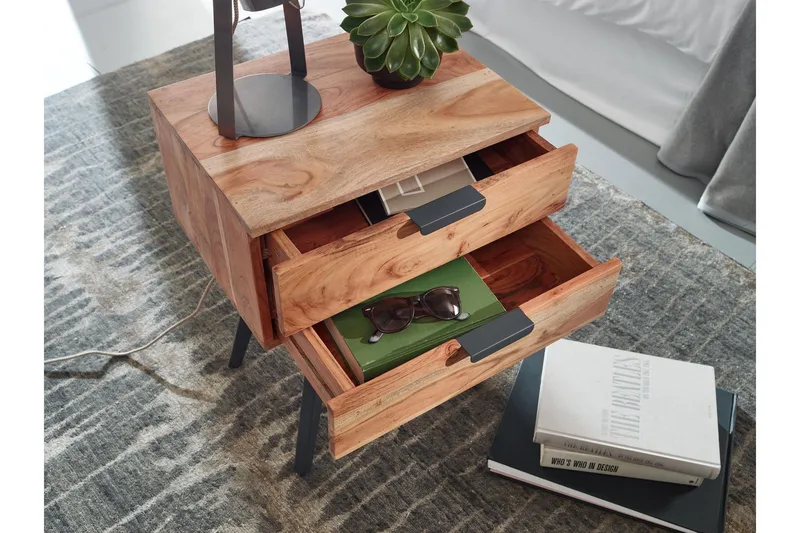 Willowdale Sängbord 47 cm - Brun/Svart - Möbler - Bord & matgrupp - Avlastningsbord & sidobord - Sängbord & nattduksbord