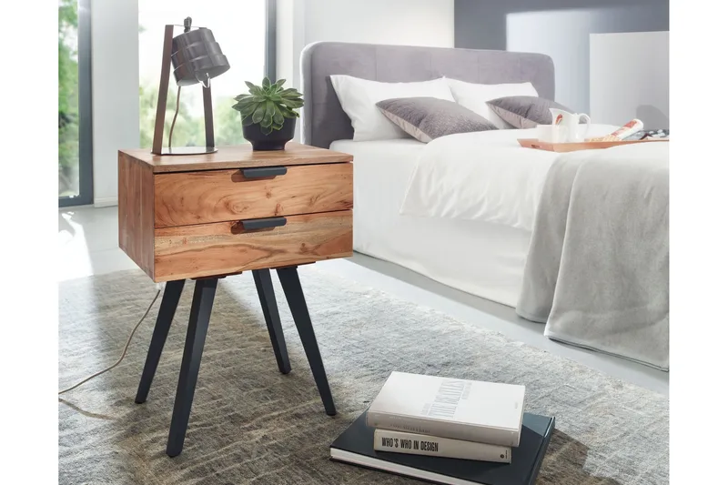 Willowdale Sängbord 47 cm - Brun/Svart - Möbler - Bord & matgrupp - Avlastningsbord & sidobord - Sängbord & nattduksbord