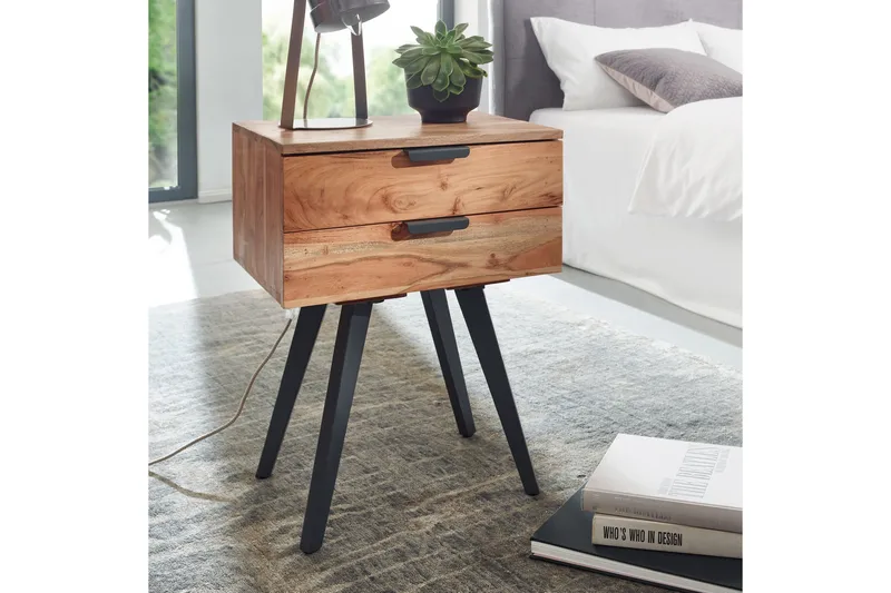Willowdale Sängbord 47 cm - Brun/Svart - Möbler - Bord & matgrupp - Avlastningsbord & sidobord - Sängbord & nattduksbord