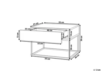 Zygmont Sängbord 55 cm med Lådor i Trä - Grå - Möbler - Bord & matgrupp - Avlastningsbord & sidobord - Sängbord & nattduksbord