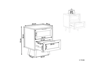 Sängbord Opoco med 2 förvaringslådor - Möbler - Bord & matgrupp - Avlastningsbord & sidobord - Sängbord & nattduksbord