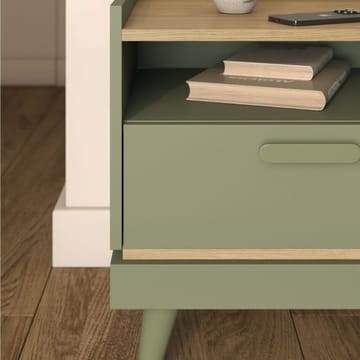 Sängbord Scandi 1 låda - Dämpad grön - Oljad ek - Möbler - Bord & matgrupp - Avlastningsbord & sidobord - Sängbord & nattduksbord