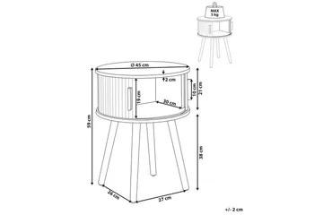 Sängbord Selah 45x45x59 cm - 45x45x59 cm - Möbler - Bord & matgrupp - Avlastningsbord & sidobord - Sängbord & nattduksbord