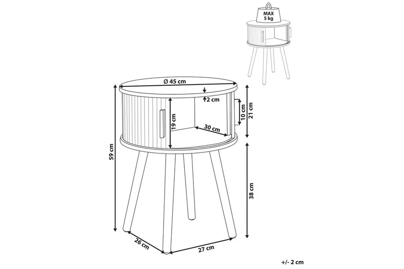 Sängbord Selah 45x45x59 cm - 45x45x59 cm - Möbler - Bord & matgrupp - Avlastningsbord & sidobord - Sängbord & nattduksbord