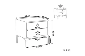 Sängbord Sezanne Beige, grå, svart - Beige, grå, svart - Möbler - Bord & matgrupp - Avlastningsbord & sidobord - Sängbord & nattduksbord