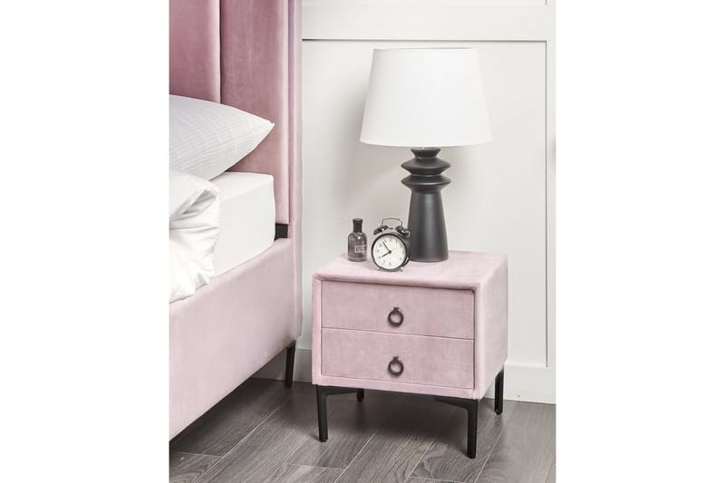 Sängbord Sezanne Rosa, Svart - Rosa, Svart - Möbler - Bord & matgrupp - Avlastningsbord & sidobord - Sängbord & nattduksbord