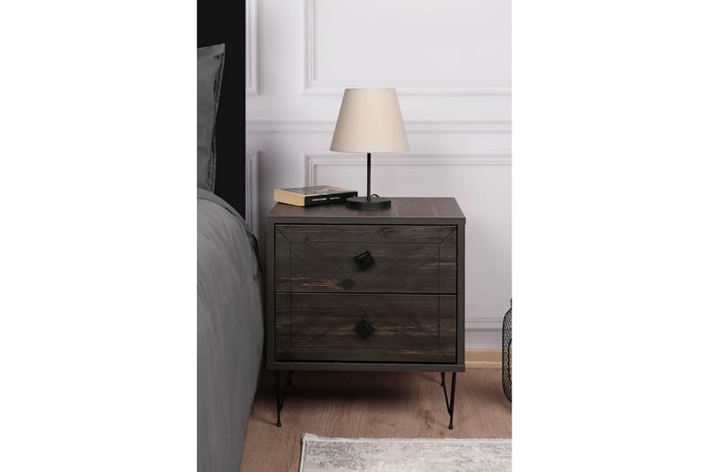 Sängbord Shett 50 cm - Mörkbrun - Sängbord & nattduksbord