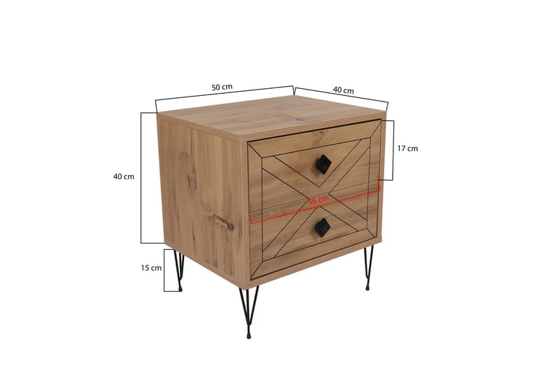 Sängbord Shett 50 cm - Natur - Sängbord & nattduksbord
