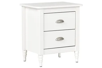 Sängbord Shillington Vit, Silver - Vit, Silver - Möbler - Bord & matgrupp - Avlastningsbord & sidobord - Sängbord & nattduksbord