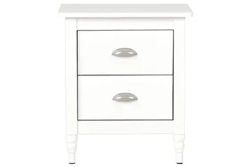 Sängbord Shillington Vit, Silver - Vit, Silver - Möbler - Bord & matgrupp - Avlastningsbord & sidobord - Sängbord & nattduksbord