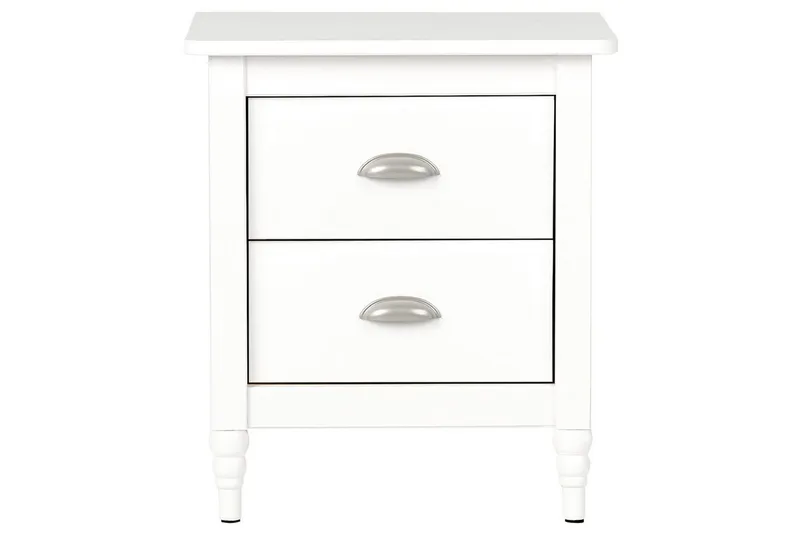 Sängbord Shillington Vit, Silver - Vit, Silver - Möbler - Bord & matgrupp - Avlastningsbord & sidobord - Sängbord & nattduksbord