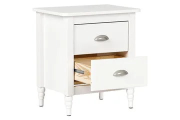 Sängbord Shillington Vit, Silver - Vit, Silver - Möbler - Bord & matgrupp - Avlastningsbord & sidobord - Sängbord & nattduksbord